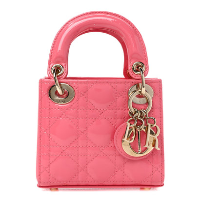 Christian Dior Patent Cannage Micro Lady Dior Peony Pink 1 of 10