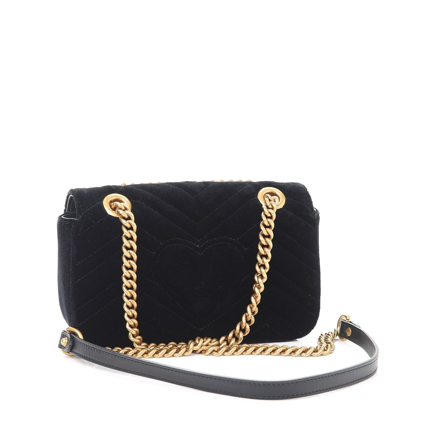 Velvet Matelasse Mini GG Marmont Shoulder Bag Black