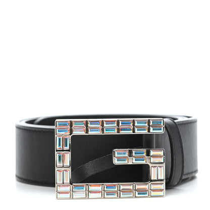 Gucci Calfskin Crystal Square G Madelyn Belt 80 32 Black 1 of 4