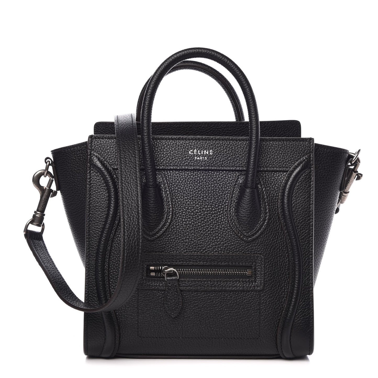 Drummed Calfskin Nano Luggage Black