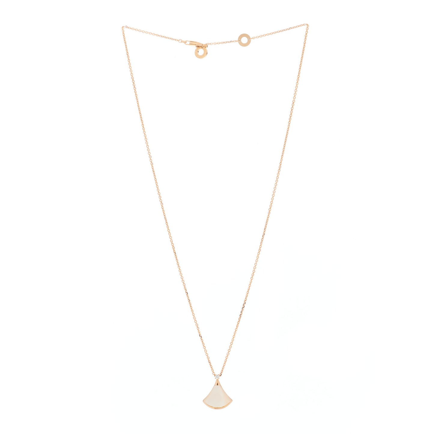 18K Rose Gold Diamond Mother of Pearl Small Divas' Dream Pendant Necklace