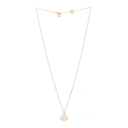 Bulgari 18K Rose Gold Diamond Mother of Pearl Small Divas' Dream Pendant Necklace 3 of 9