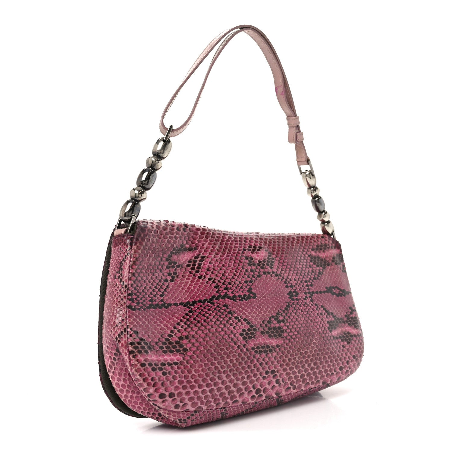 Christian Dior Snakeskin Malice Shoulder Bag Pink 3 of 12