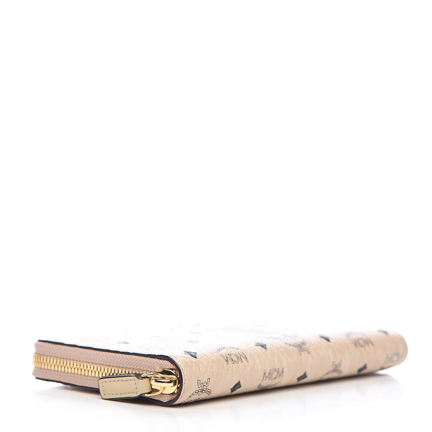 MCM Visetos Rabbit Zip Around Large Wallet Beige 4 of 6