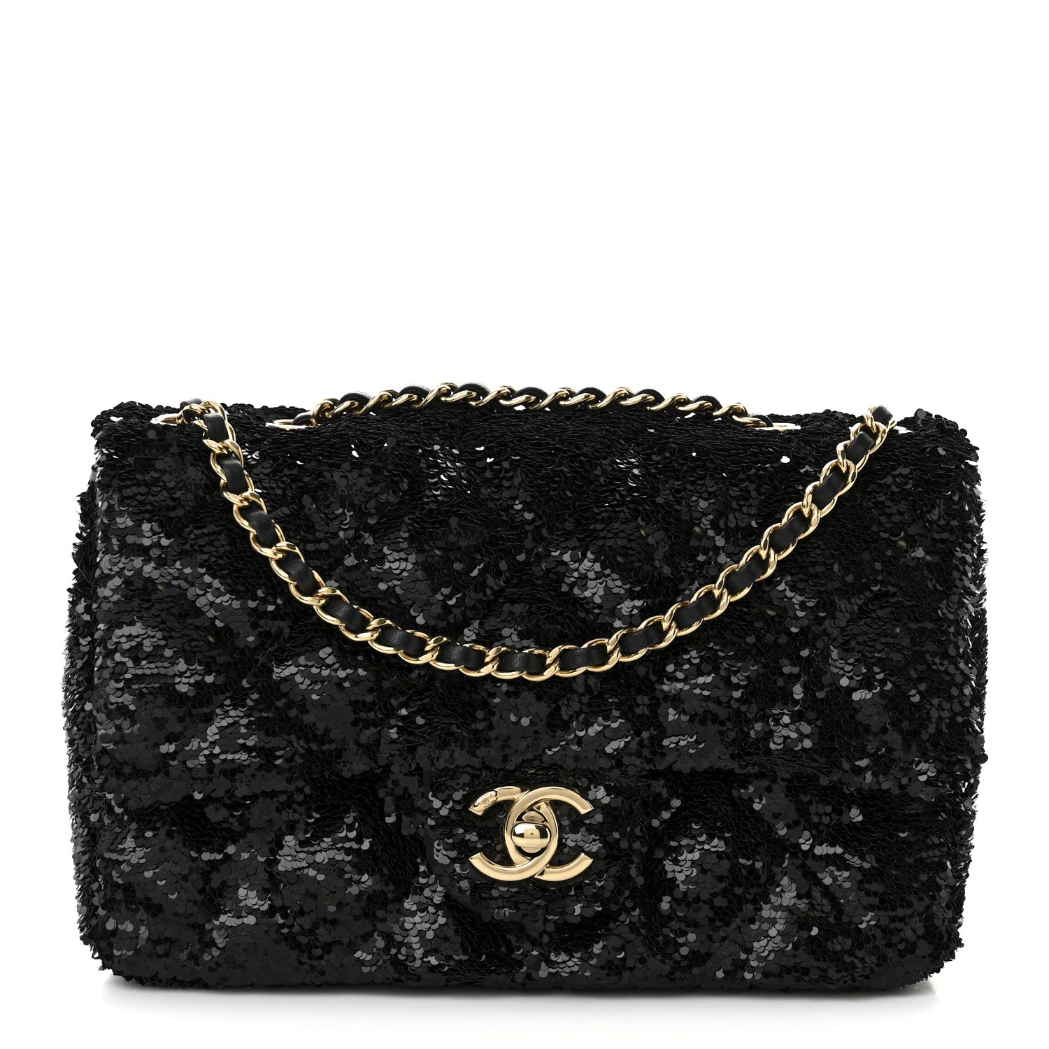 Chanel Sequin Quilted Small Single Flap Black 1 of 11