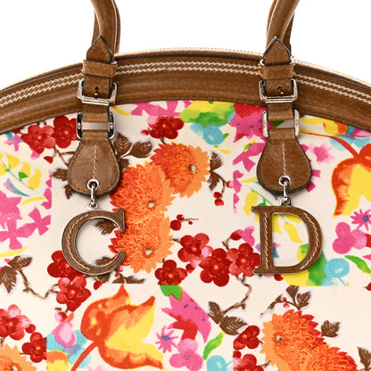 Christian Dior Canvas Floral Frame Satchel 8 of 10