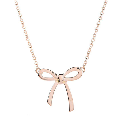 Tiffany 18K Rose Gold Mini Bow Pendant Necklace 4 of 6