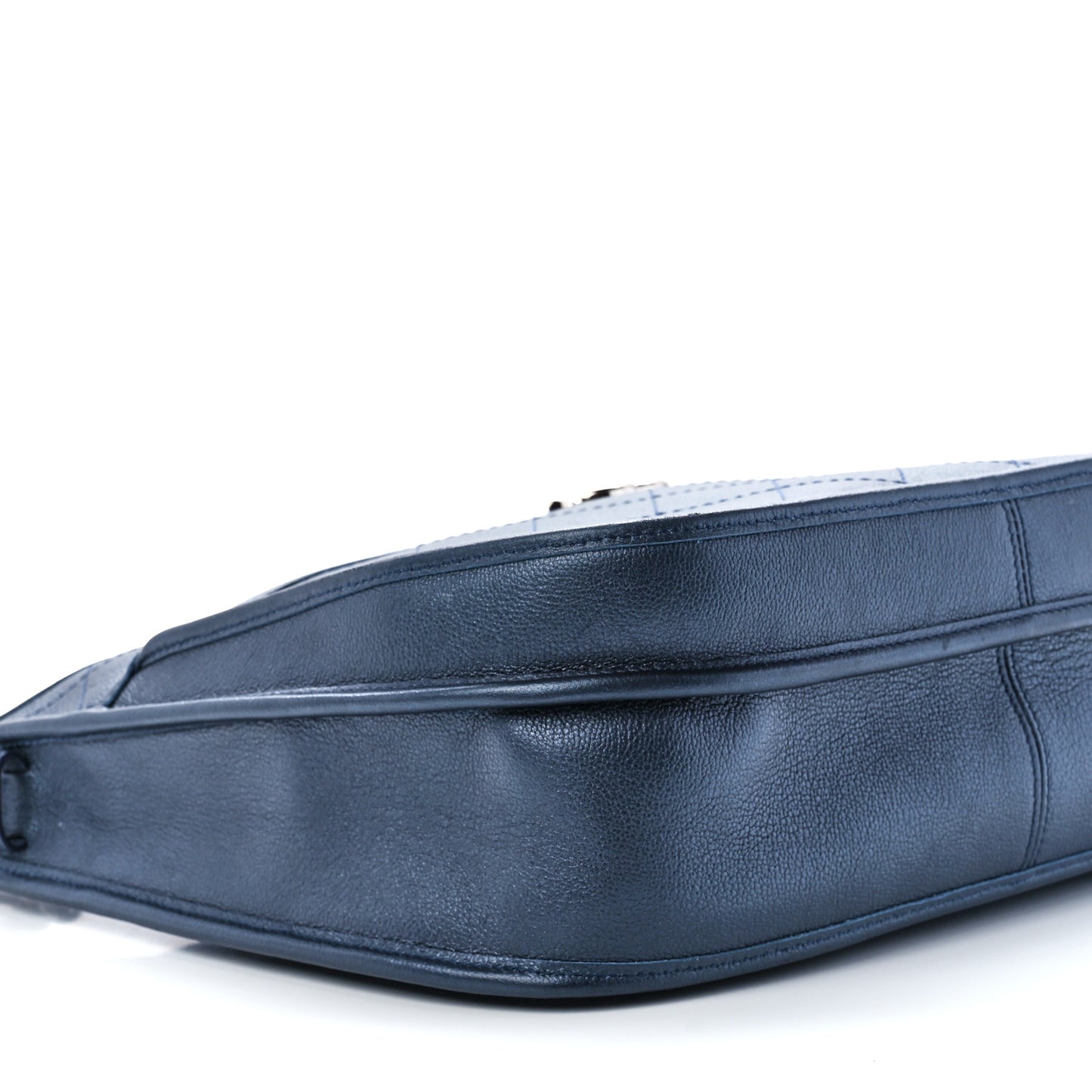 Calfskin Quilted Large Jungle Stroll Hobo Bag Navy