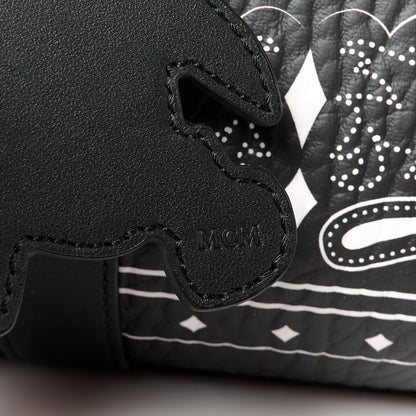 MCM Visetos Bandana Small Aren Boston Bag Black 9 of 12
