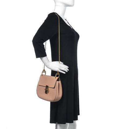 Chloe Grained Lambskin Drew Shoulder Bag Cement Pink 2 of 7