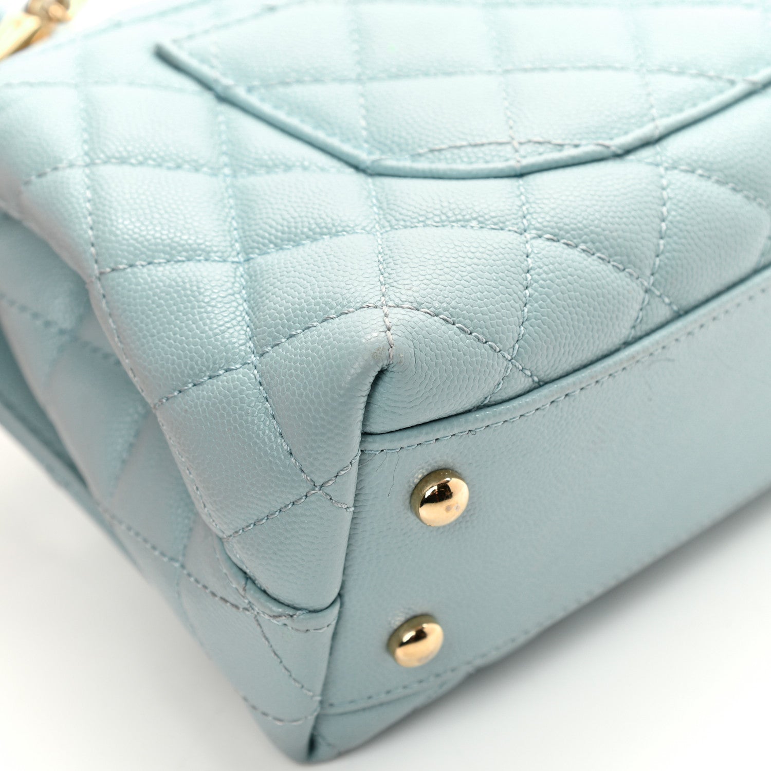 Chanel Caviar Quilted Mini Coco Handle Flap Light Blue 12 of 15