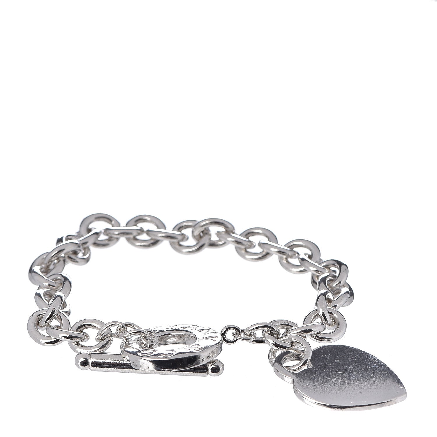Tiffany Sterling Silver Heart Tag Toggle Bracelet 1 of 4