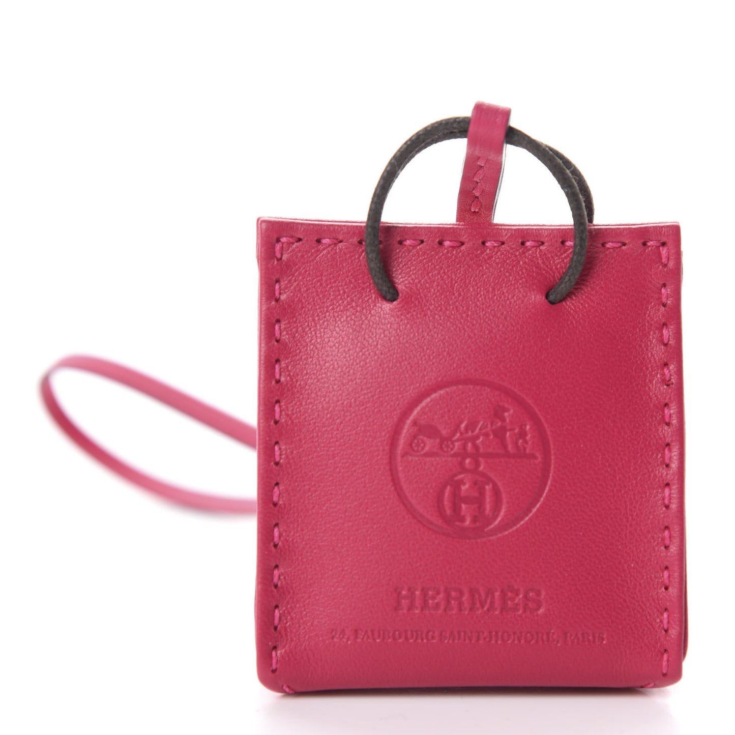 Milo Lambskin Swift Shopping Bag Charm Rose Mexico