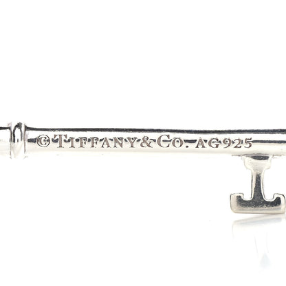 Tiffany Sterling Silver Enamel Beaded Heart Key Pendant Necklace Blue 4 of 7