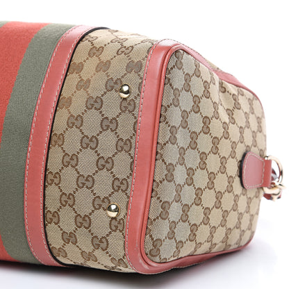 Gucci Monogram Medium Vintage Web Boston Pink 9 of 16