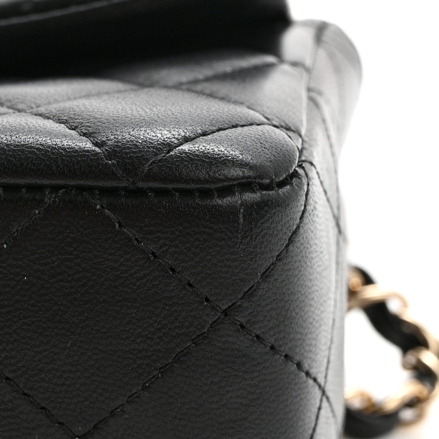 Lambskin Quilted Mini Rectangular Flap Black