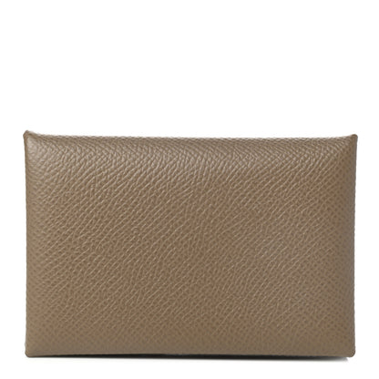 Hermes Epsom Calvi Card Case Etoupe 1 of 6