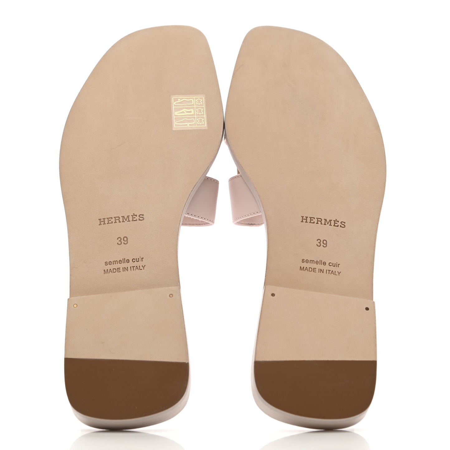 Box Calfskin Oran Sandals 39 Rose Pale