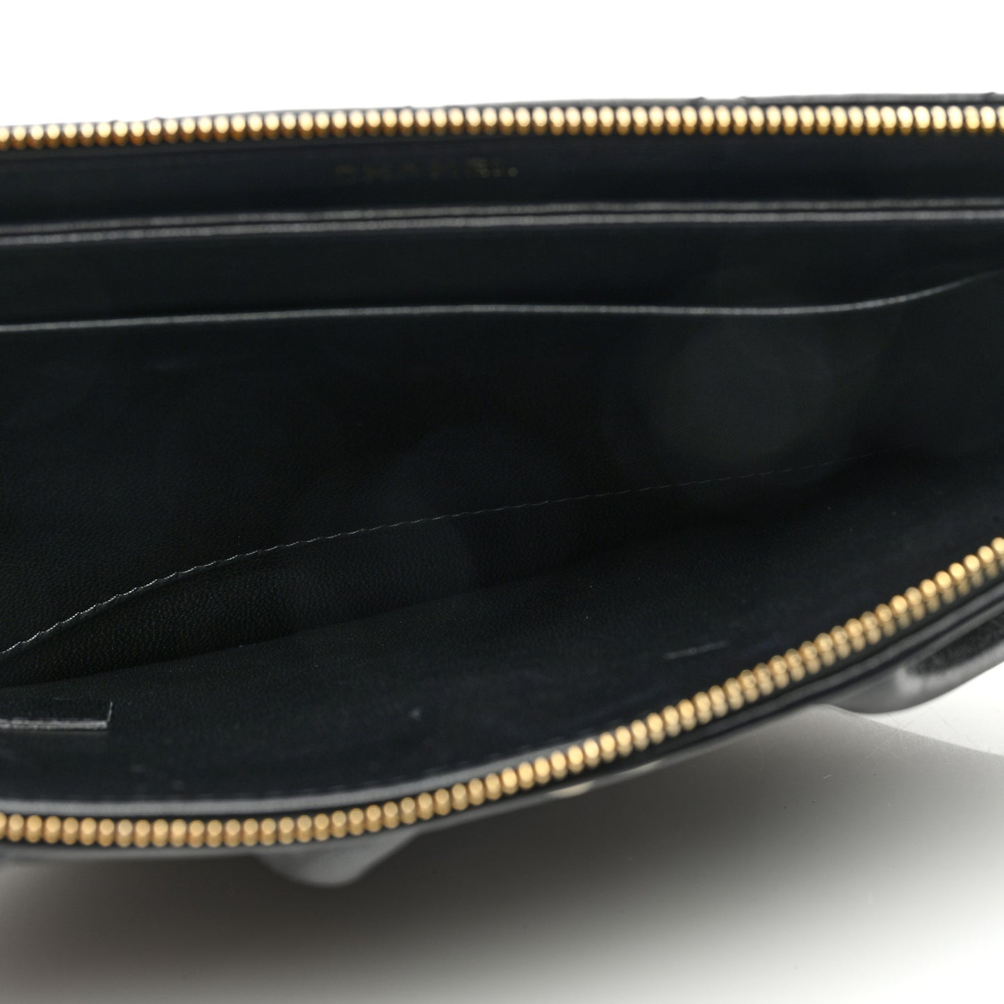 Lambskin Quilted Wave Clutch Black