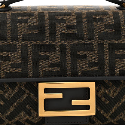 Fendi Fabric Jacquard FF 1974 Midi Chain Baguette Tobacco Moro 8 of 10