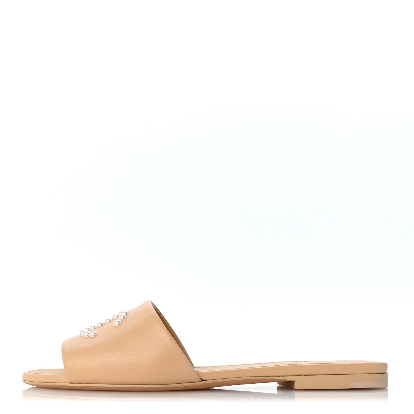 Lambskin Pearl CC Sandals 39 Black