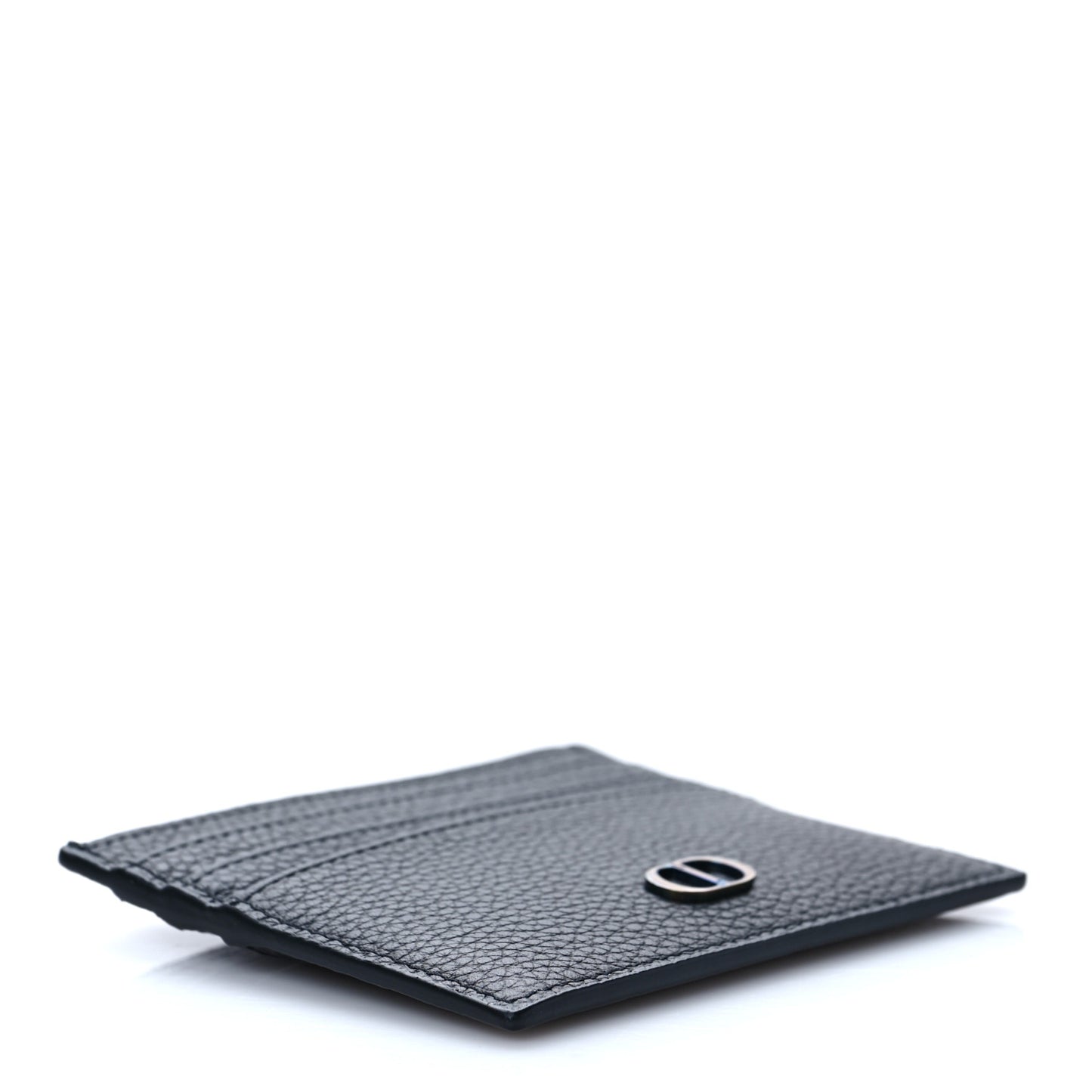 Grained Calfskin Card Holder Black