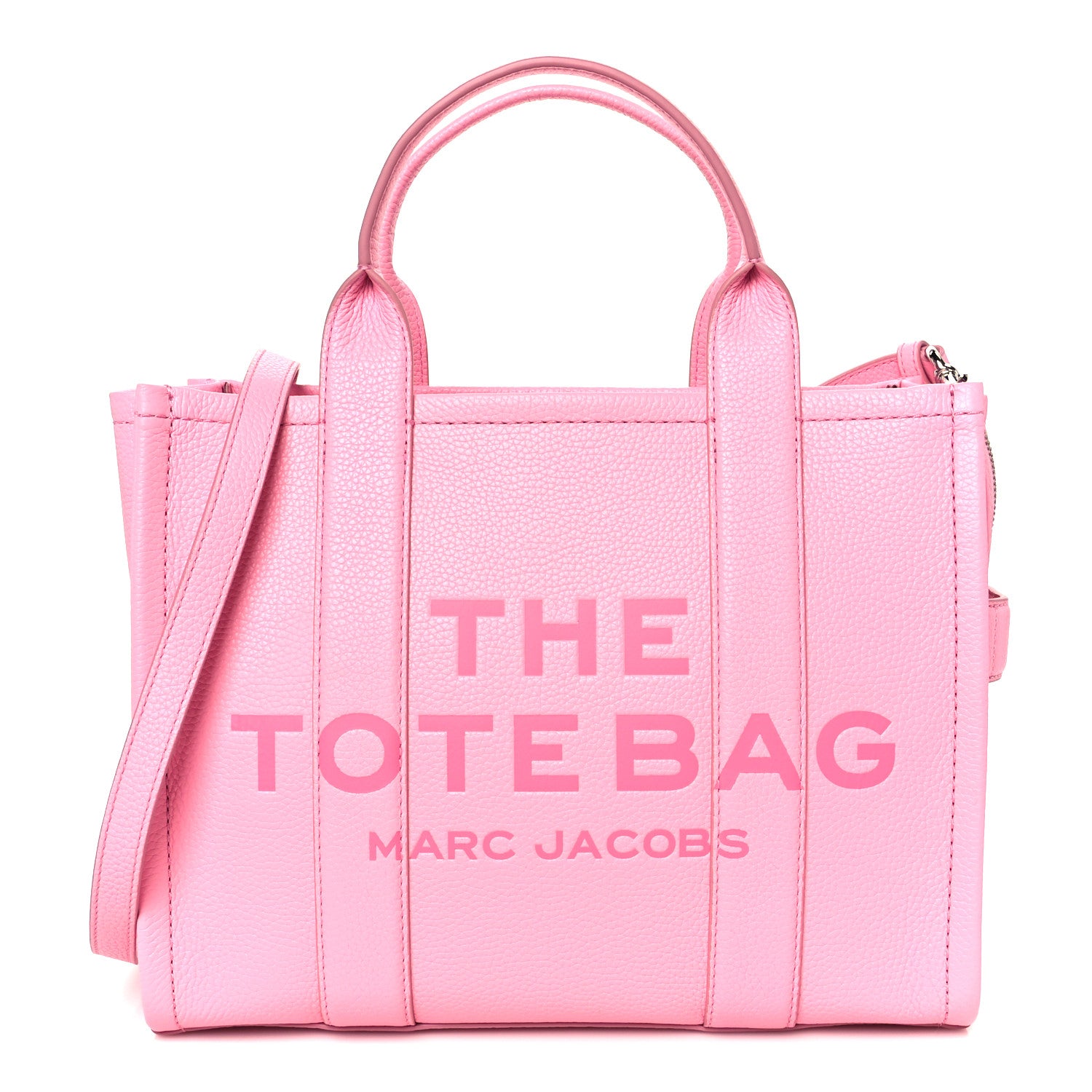 Marc Jacobs Grained Calfskin Medium The Tote Bag Fluro Candy Pink 1 of 11