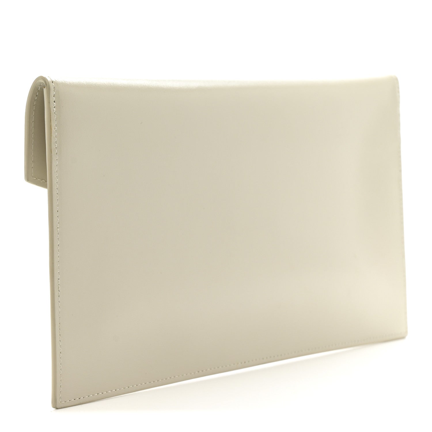 Saint Laurent Smooth Shiny Calfskin Uptown Pouch Blanc Vintage 3 of 9