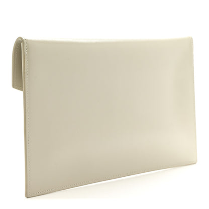 Saint Laurent Smooth Shiny Calfskin Uptown Pouch Blanc Vintage 3 of 9