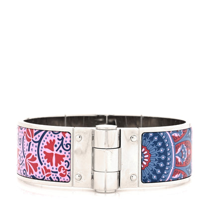 Hermes ERMES Enamel Printed Wide Cachemire Fleuri Hinged Bracelet M Surnaturel 1 of 5