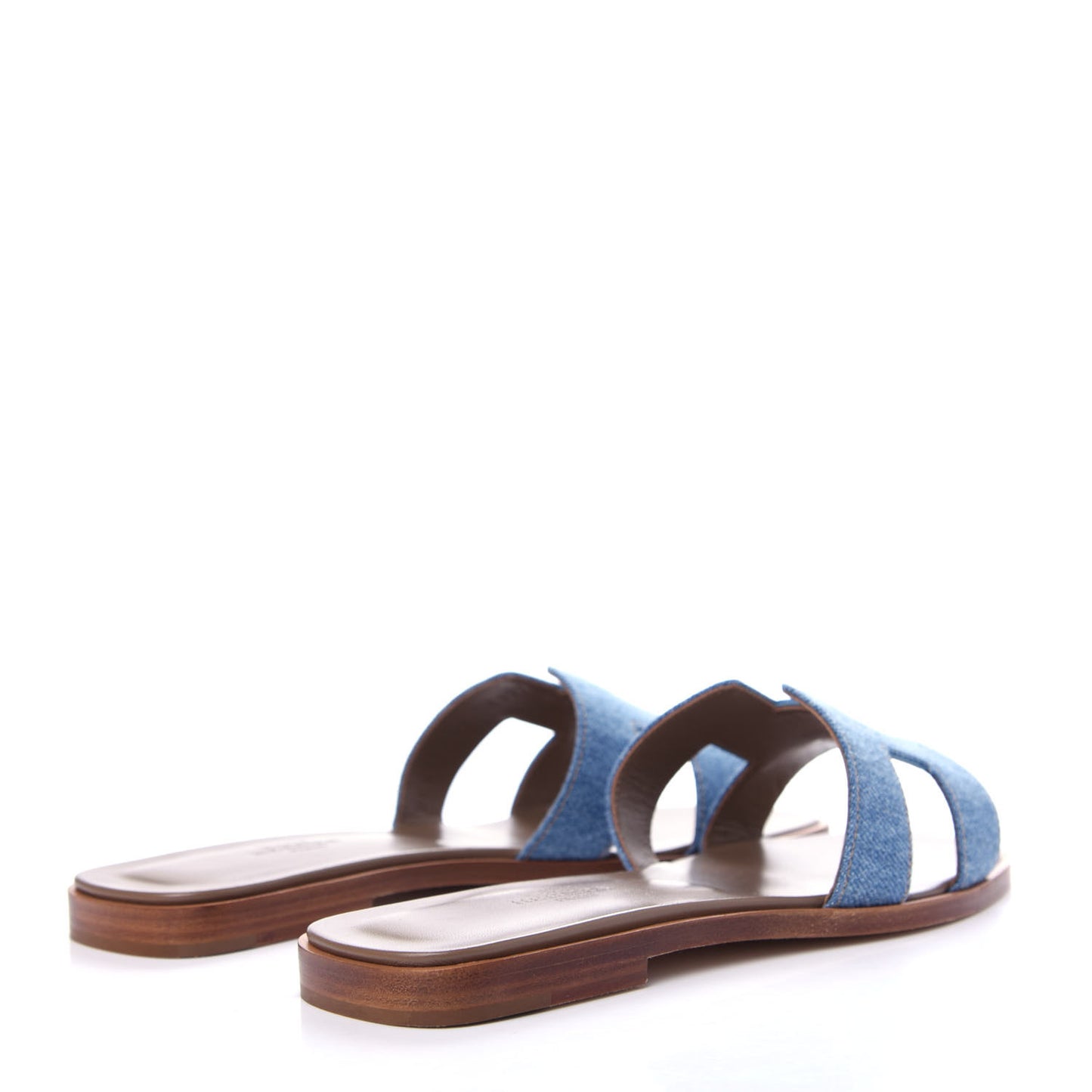 Denim Canvas Oran Sandals 36 Bleu Clair