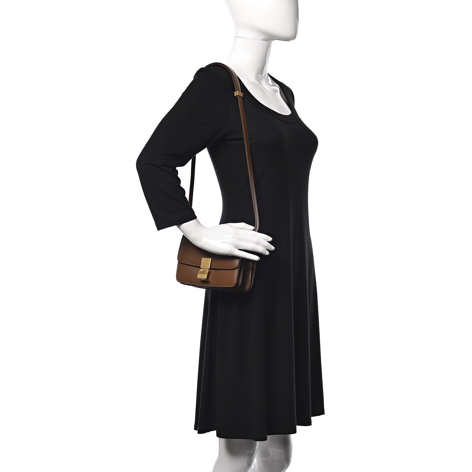 Celine Box Calfskin Small Classic Box Flap Bag Camel 2 of 10