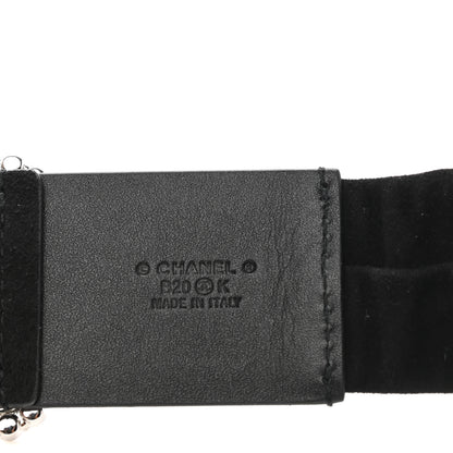 Chanel Suede Crystal CC Belt 85 34 Black 7 of 8