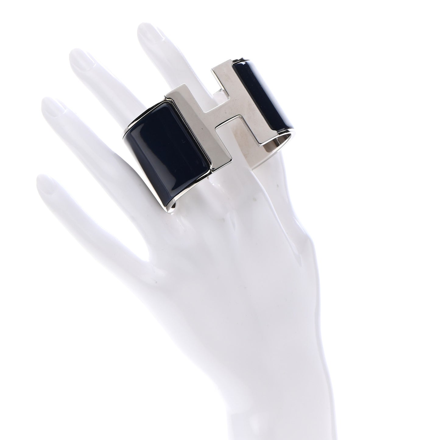 Enamel Extra Wide Clic Clac H Bracelet PM Bleu Nuit
