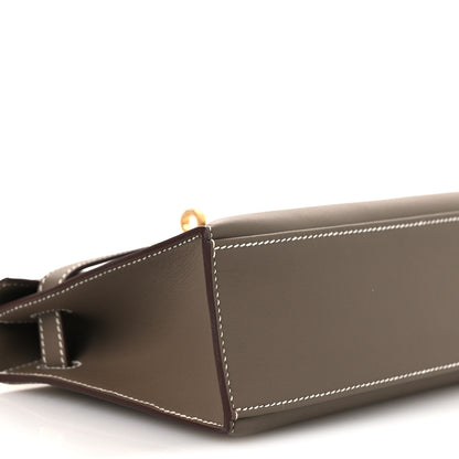 Hermes Swift Kelly Pochette Clutch Etoupe 9 of 12