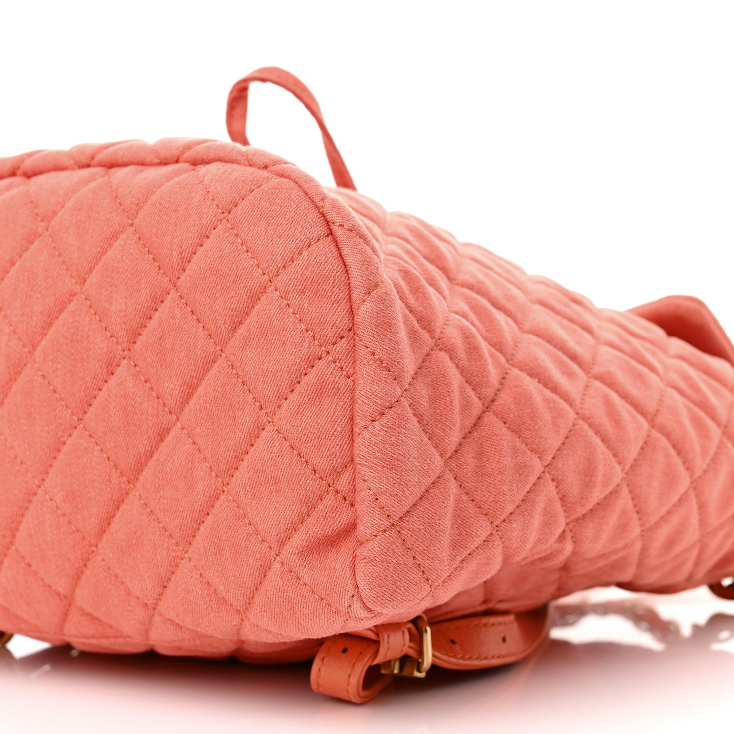 Washed Denim Quilted Small Urban Spirit Backpack Orange