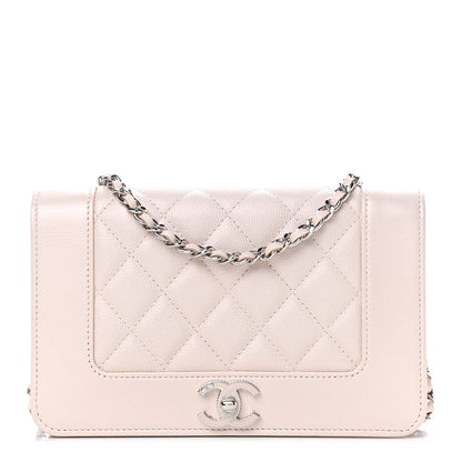 Chanel Caviar Quilted Vintage Mademoiselle Wallet On Chain WOC Beige 1 of 12