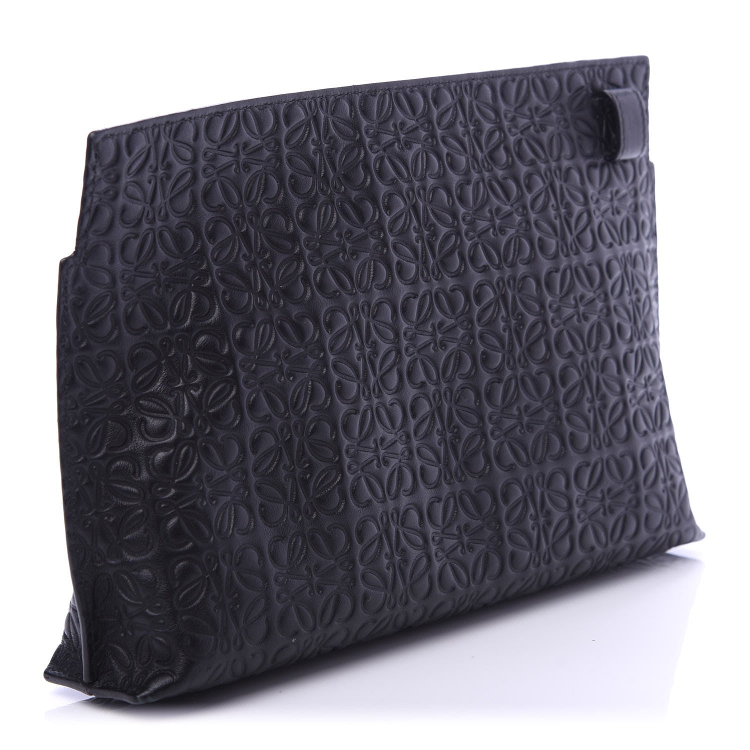 Loewe Calfskin Embossed Medium Repeat T Pouch Black 3 of 9