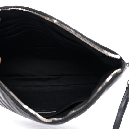 Saint Laurent Calfskin Matelasse Monogram Cassandre Tablet Pouch Black 5 of 7