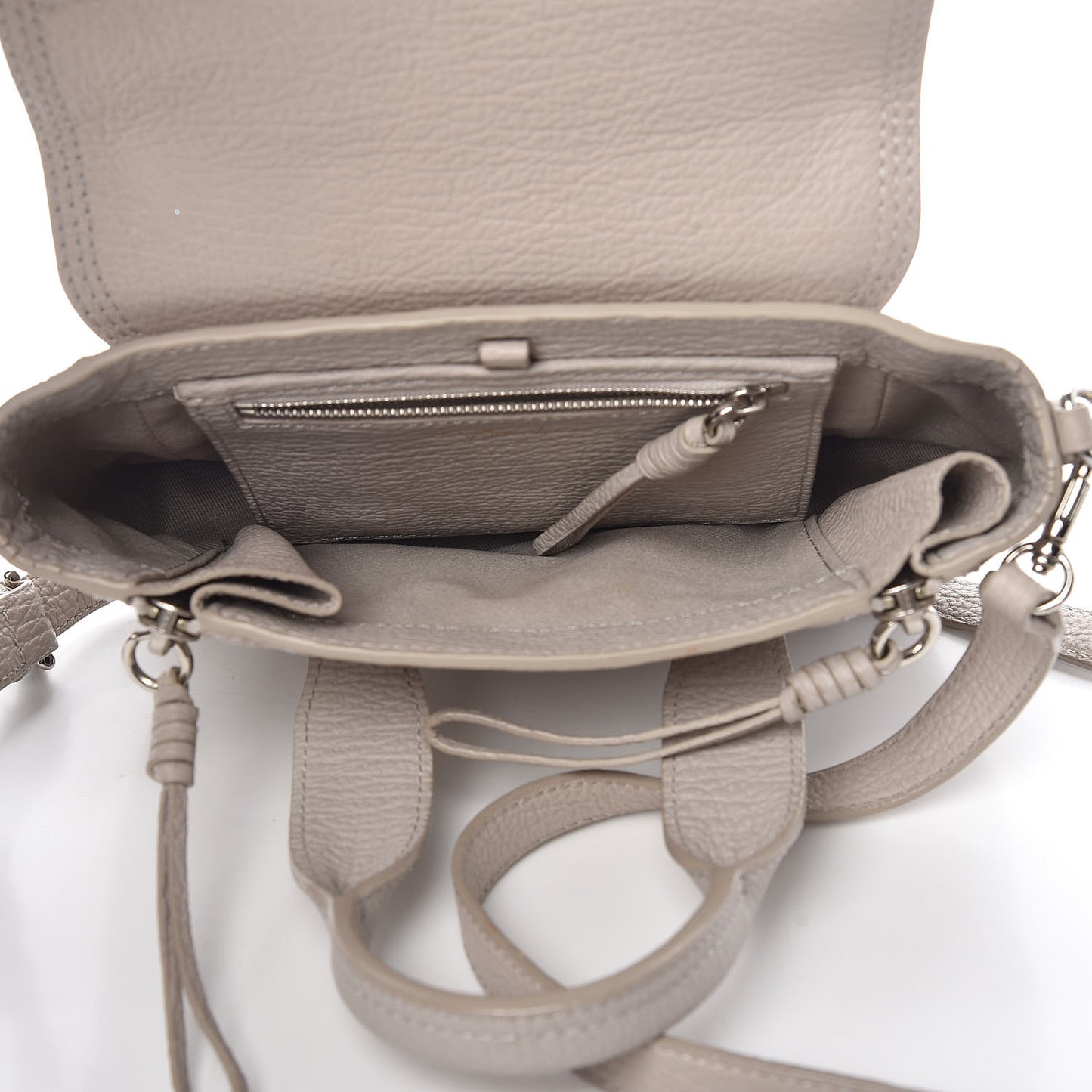 3.1 Textured Calfskin Mini Pashli Satchel Feather