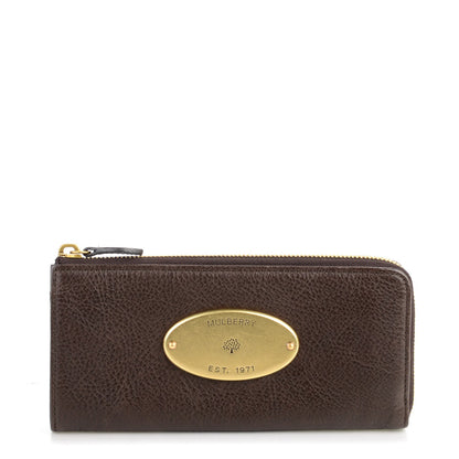 Mulberry Natural Leather Slim Zip Around Wallet Chocolate 1 of 5