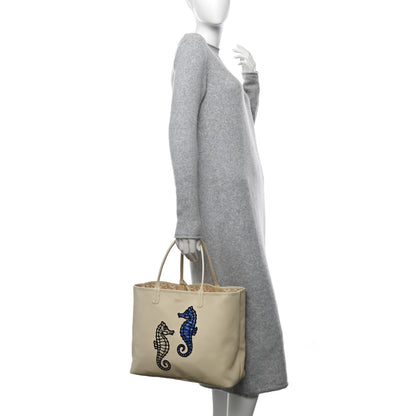 Goyard Goyardine Embroidered Seahorse Reversible Anjou PM Sand 2 of 17