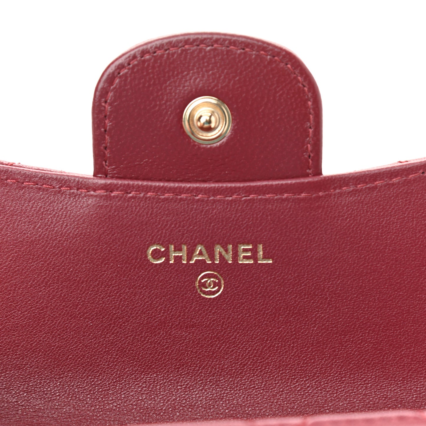 Lambskin Quilted Top Handle Flap Coin Purse With Chain Burgundy