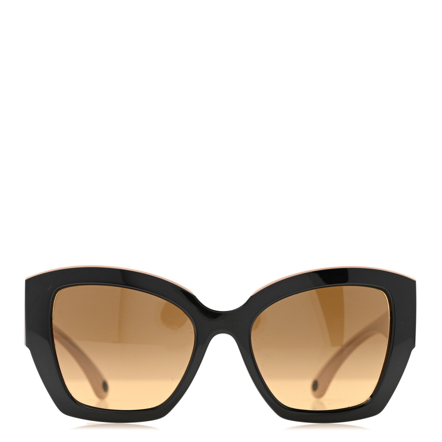Chanel Acetate Square Sunglasses 6058 Black Beige 2 of 9