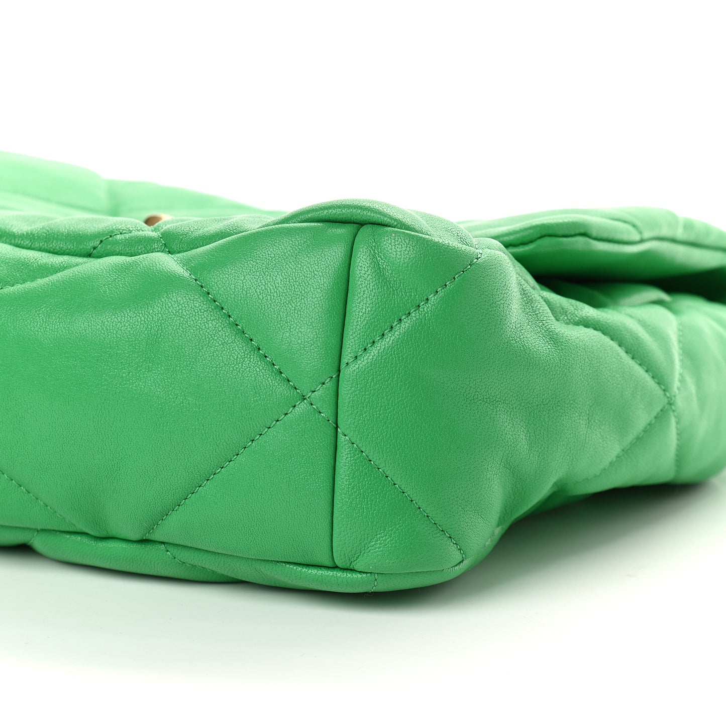 Lambskin Quilted Large Chanel 19 Flap Green
