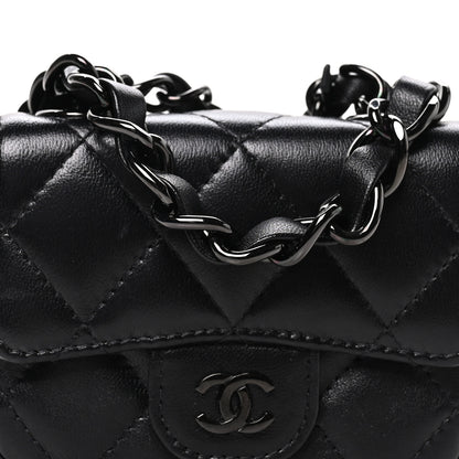 Chanel Lambskin Quilted Mini Chain Belt Bag So Black 7 of 10