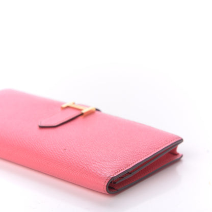 Hermes Epsom Bearn Gusset Wallet Rose Lipstick 7 of 9