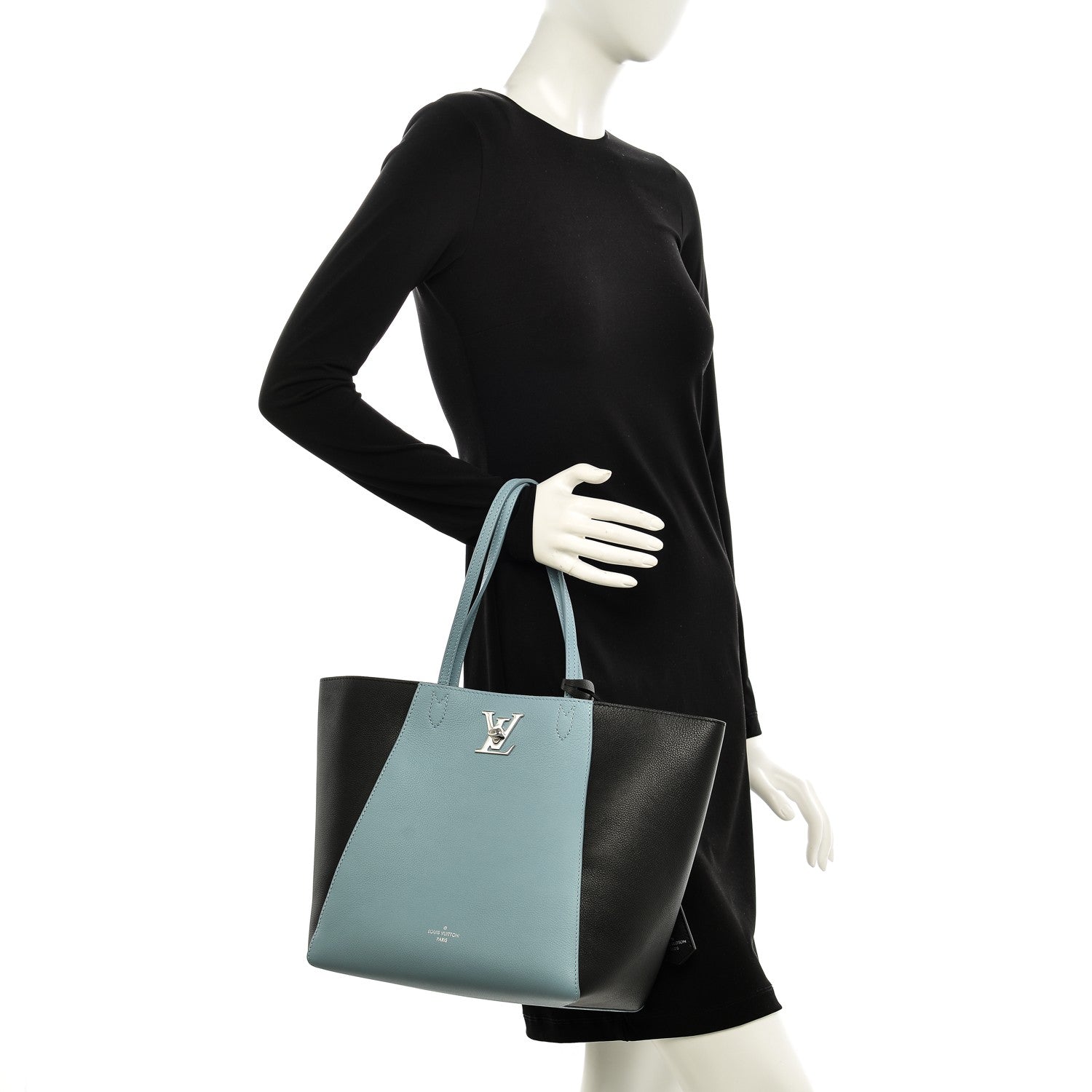 Louis Vuitton Calfskin Lockme Cabas Sky Black 9 of 14