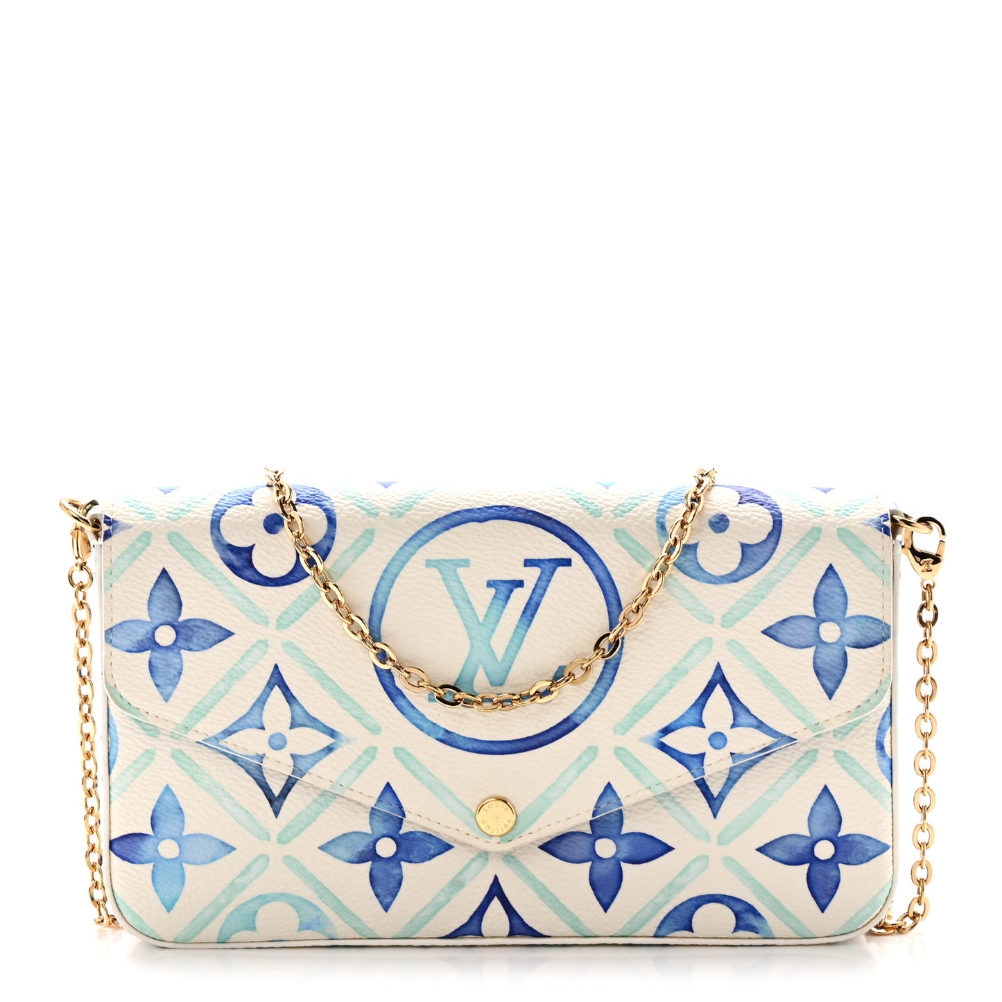 Monogram Giant By The Pool 2.0 Felicie Pochette Chain Wallet Lagoon Blue Lagoon Blue
