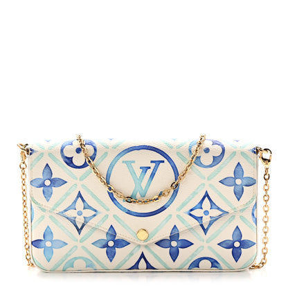 Louis Vuitton Monogram Giant By The Pool 2.0 Felicie Pochette Chain Wallet Lagoon Blue Lagoon Blue 1 of 9